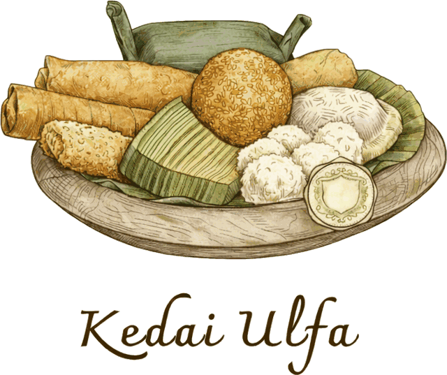 Logo Kedai Ulfa Nganjuk — tampah berisi jajanan tradisional